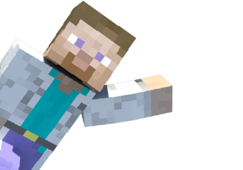 Minecraft-personage uit de bewaarde ProjectMC-testkopie